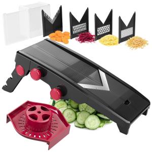 Ralador e Fatiador de Legumes e Vegetais Ajustável e Preciso, MUELLER AUSTRIA MU MANDO, Branco