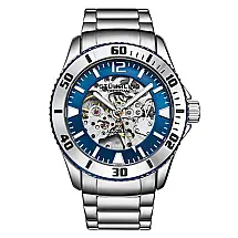 Relogio Automatico Stuhrling Essence em Aco Inoxidavel Prata com Mostrador Azul 3963.