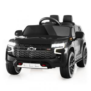 Carro Infantil Elétrico 12V Chevrolet Tahoe, Controle Remoto, Suspensão, Música, Luzes, Costzon, Preto
