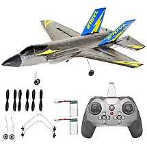 Avião de Controle Remoto F35, 2.4G, Design 4CH, Idade Recomendada 14, OTXKOO, Cinza
