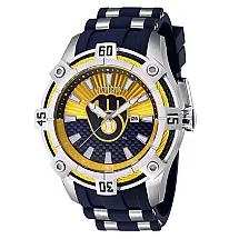 Relgio Masculino MLB Milwaukee Brewers de 52mm em Ao Azul - Invicta.