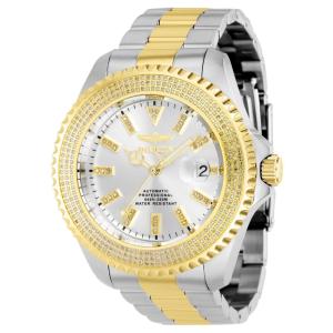 Relógio Masculino Automático Pro Diver 1,4 quilates com Diamante, Invicta 38274, Prata e Dourado