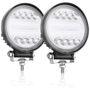Farol de Milha LED Off Road 12,7cm 144W 14400 Lúmens Inquebrável 12 Leds, OFFROADTOWN, Branco