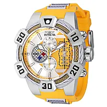 Relgio masculino NFL Pittsburgh Steelers 52 mm. Metal de bronze. Amarelo 41574, Invicta