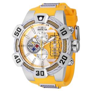 Relgio masculino NFL Pittsburgh Steelers 52 mm. Metal de bronze. Amarelo 41574, Invicta