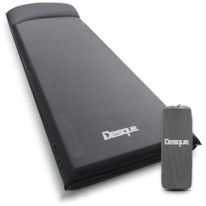 Sleeping Colchão Inflável para Camping Portátil Ultraleve com Travesseiro Embutido e Bolsa de Transporte, Cinza