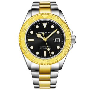 Relógio Masculino Stuhrling Oceana 3967 Quartzo 42mm, Prata e Dourado