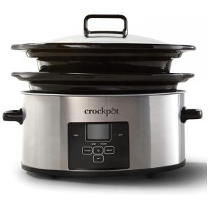 Panela Elétrica Multifuncional 6L em Aço Inoxidável com Temporizador, 220V 1250W, Crock Pot, Prata