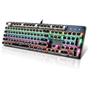 Teclado Ergonômico Dividido com Fio Recarregável Reduz a Tensão das Mãos com Luz LED e à Prova Dágua, ALKEM, Preto