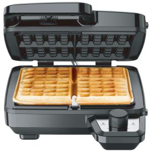 Máquina de Waffle, capacidade de 2 waffles, 800W, preta, 110v, ELECHOMES HRW6102, Prateado