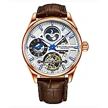 Relógio Reserva Especial 43mm Automático, Mostrador Prateado com Detalhes Rosados e Pulseira de Couro Marrom