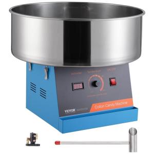 Máquina de Algodão Doce Elétrica Profissional em Aço Inoxidável, 110V 1050W, VEVOR, Azul