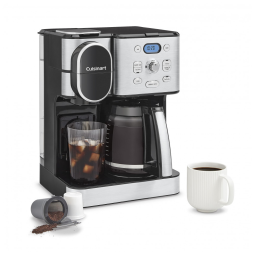 Cafeteira Programável 1 Litro em Aço Inoxidável com Painel Digital, 110V 1100W, Cuisinart SS16, Prata e Preta