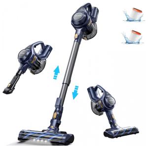 Aspirador de Pó Multifuncional sem Fio com Acessórios e Painel LED Ideal para Pets, 110v, VOWEEK VW VC08, Azul
