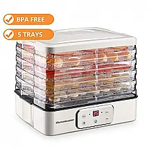 Desidratador de Alimento Homeleader , 5 Bandejas, Branco e Transparente 110V