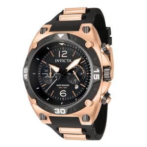 Relógio Masculino Aviator, Invicta 40294, Preto e Ouro Rosa