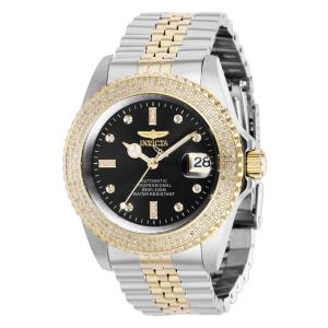 Relógio Masculino Automático Pro Diver 1.21 quilates com Diamante, Invicta 38294, Prata e Dourado