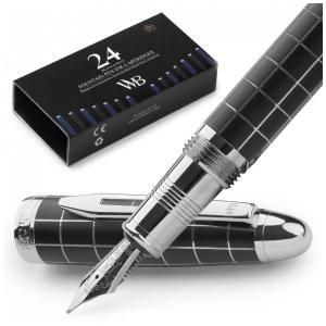 Caneta Tinteiro com Escrita Suave Ponta Média e Estojo, WORDSWORTH BLACK, Preto