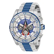 Relógio Masculino Marvel Capitão América, Invicta 33394, Prata e Azul