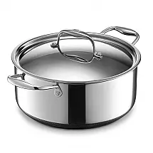 Caçarola HexClad Híbrida 4,7L Aço Inox + Cerâmica Antiaderente Pode ir ao Forno 482°C