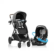 Cadeirinha Evenflo Shyft Intuiti+ Sistema de Viagem com Revolve180 LiteMax NXT Cinza Tweed Rotativa para Recém-nascidos 1,4 a 13,6 kg