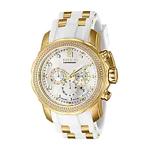 Relógio Masculino Pro Diver 0,76 quilates com Diamante, Invicta 37994, Branco e Dourado