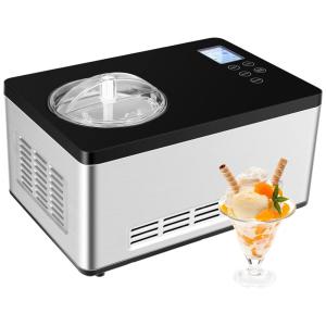 Sorveteira Automática 2 Litros com Tela LCD, 110v, COSTWAY 23604 CYPE, Cinza