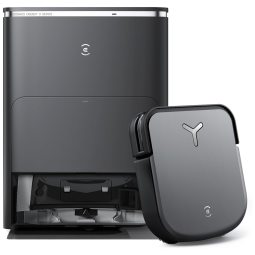 Aspirador Robô e Esfregão com Sucção Forte de 8000Pa, Estação de Lavagem, Água Quente, Esvaziamento Automático e Secagem com Ar Quente