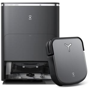 Aspirador Robô e Esfregão com Sucção Forte de 8000Pa, Estação de Lavagem, Água Quente, Esvaziamento Automático e Secagem com Ar Quente