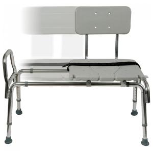 Cadeira de Banho Móvel para Idoso com Altura do Assento Ajustável, suporta até 180 kg, DMI 522 1734 1900, Cinza