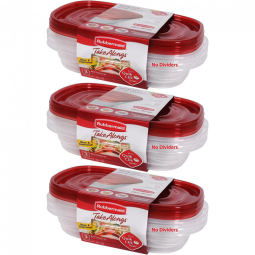 Rubbermaid Potes Para Alimentos, 960mL Retangular 9 Unidades Vermelho