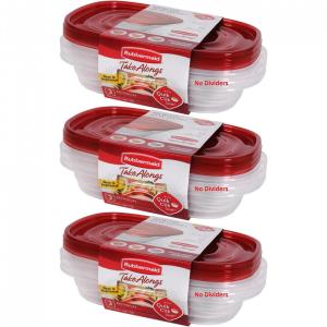Rubbermaid Potes Para Alimentos, 960mL Retangular 9 Unidades Vermelho