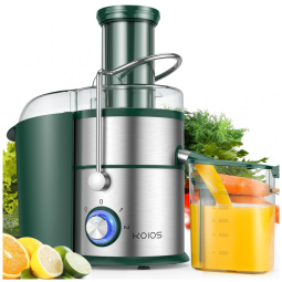 Espremedor de Frutas Centrífugo KOIOS 1300W, Bocal de 7,6cm, Motor de Cobre, Filtro Titânio, Alto Rendimento de Suco