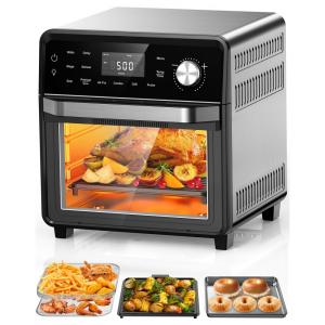Forno Elétrico de Bancada 100 em 1, 14L com Função Air Fryer, Display LED, Porta de Vidro Duplo Isolado, 7 Funções, 110V 1500W, Nuwave
