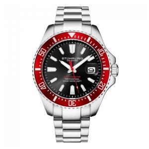 Relógio Masculino Stuhrling 3950A Diver Quartzo 42mm, Prata