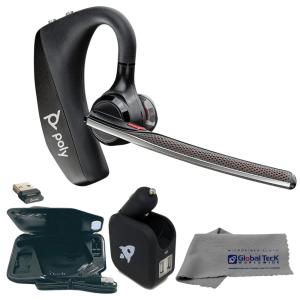 Poly Plantronics Fone de ouvido sem Fio Headset Bluetooth para Chamadas com Microfone, GLOBAL TECK WORLDWIDE 206110 01, Preto