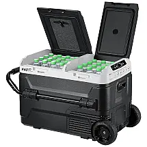 Geladeira Portátil 43L com Zona Dupla e Controle de Temperatura, 12V 24V DC 110V AC, F40C4TMP, Preto