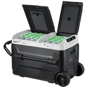 Geladeira Portátil 43L com Zona Dupla e Controle de Temperatura, 12V 24V DC 110V AC, F40C4TMP, Preto