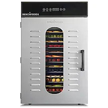 Desidratador de Alimentos Profissional com 16 Bandejas, Aço Inoxidável, 110V 800W, BENCHFOODS, Prata