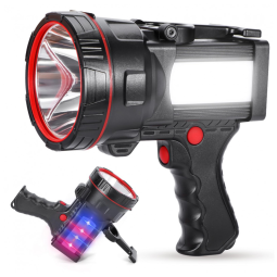 Lanterna LED Recarregável com Luz de Emergência, USB 10.000 Lúmens, Vanvale, Preta