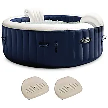 Spa Inflável para 6 Pessoas com 170 Jatos de Bolha e Bomba de Aquecimento Embutida, Intex 28431E, Azul