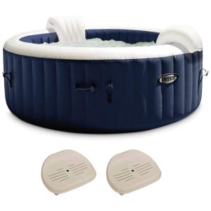 Spa Inflável para 6 Pessoas com 170 Jatos de Bolha e Bomba de Aquecimento Embutida, Intex 28431E, Azul