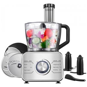 Processador de Alimentos Multifuncional 2.8L em Aço Inoxidável com Acessórios, 600W, 110v, CH66, Prateado