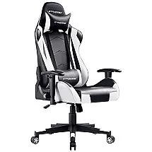 Cadeira Gamer, Reclinável, Giratório, Couro, 360 Graus, GTRACING, Branco