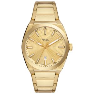 Fossil Relógio Masculino Analógico de Quartzo com Pulseira de Aço Inoxidável, Fossil FS5823, Prata e Dourado