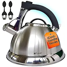 Chaleira de Chá 3L em Aço Inoxidável com Apito, PYKAL KIT WK 001, Prateado