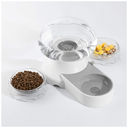 Comedouro Automático 3 em 1 para Cães e Gatos, TBRAND, Branco