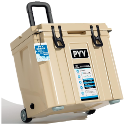 Cooler Térmico Portátil 35 Litros com Rodas, PYY, Marrom