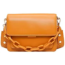 Bolsa Feminina de Ombro, Couro Sintético, ZOCILOR, Laranja