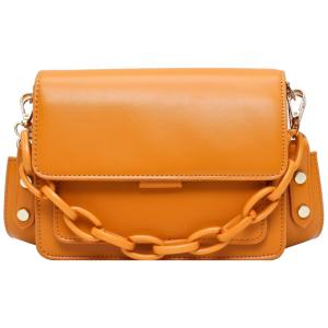 Bolsa Feminina de Ombro, Couro Sintético, ZOCILOR, Laranja
